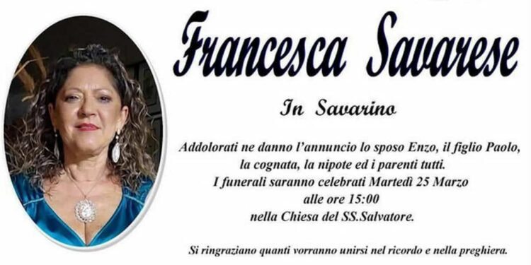 Modica, è morta Francesca Savarese: oggi i funerali