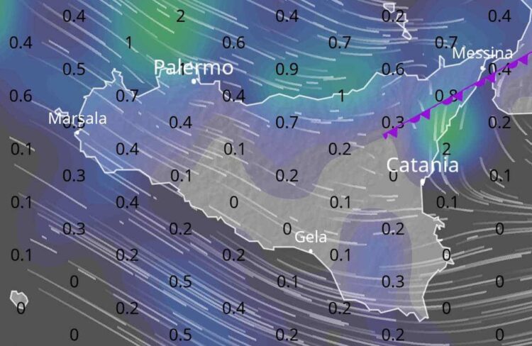 Maltempo in Sicilia: piogge intense, temporali e venti di burrasca