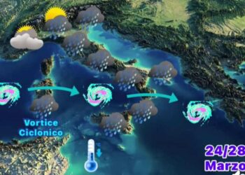 Maltempo in Sicilia: vortice ciclonico nel Mediterraneo: piogge e crollo temperature