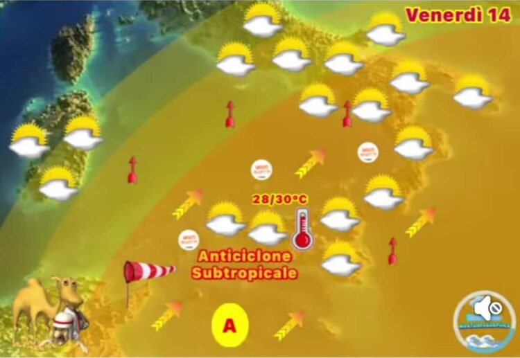 Meteo Sicilia: anticiclone subtropicale con temperature fino a 30 gradi e venti fortissimi