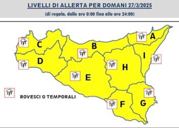 Maltempo in Sicilia: previsti temporali e forti raffiche di vento