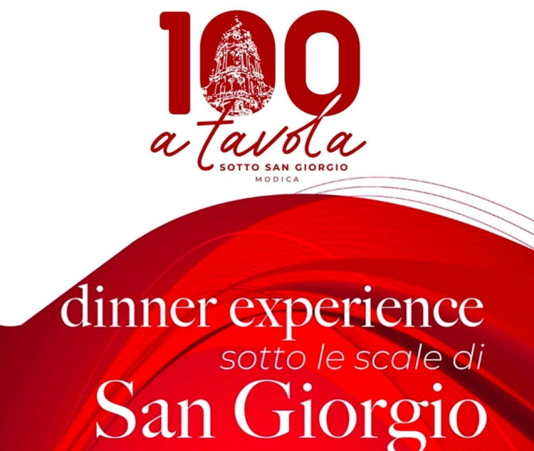Cena Evento 100 a Tavola a Modica rinvio a giovedì 8 maggio
