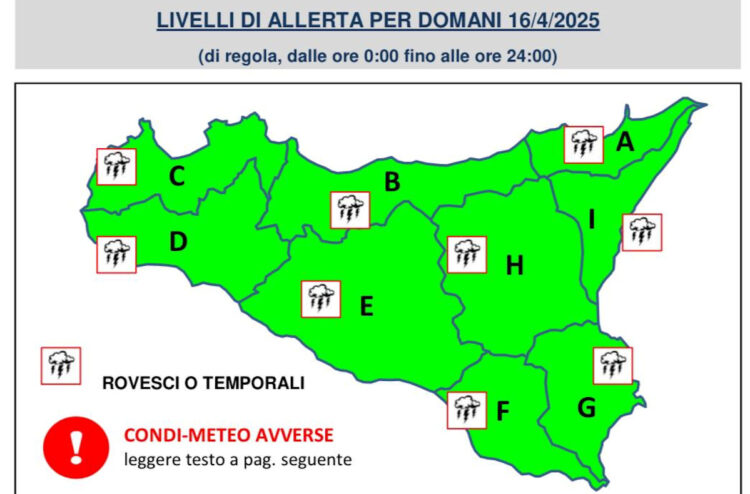 Maltempo in Sicilia, allerta vento forte da domani, vortice ciclonico in arrivo