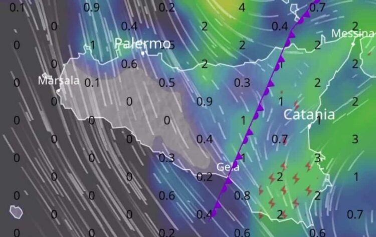 Maltempo in Sicilia: oggi temporali, neve e temperature invernali