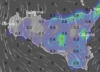 Maltempo in Sicilia: in arrivo pioggia e temporali sparsi