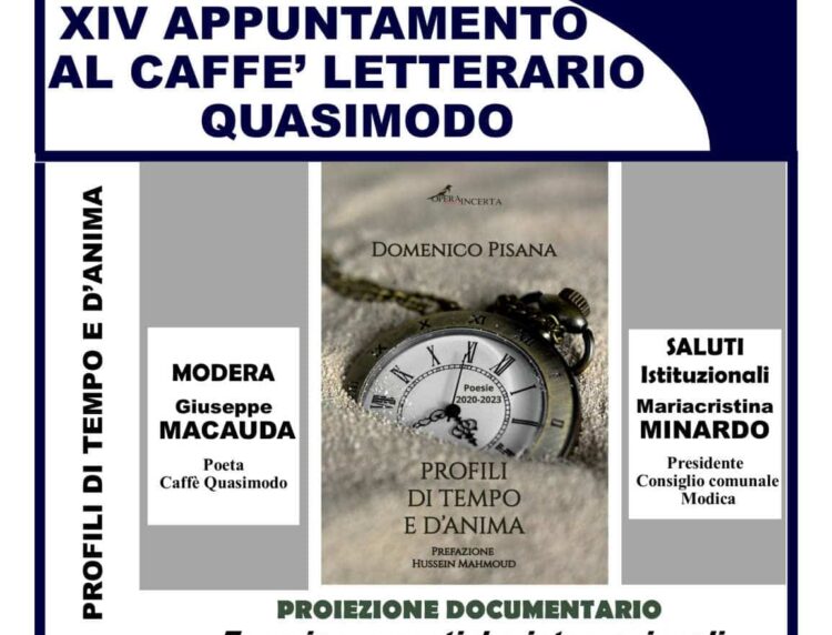 Modica, al Quasimodo si presenta il libro di poesie del Presidente Domenico Pisana