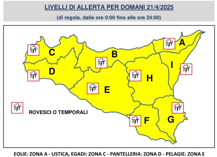 Maltempo in Sicilia, allerta gialla per Pasquetta: pioggia per vortice afro mediterraneo