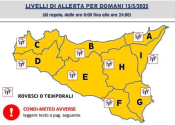 Maltempo in Sicilia, allerta meteo arancione: forti temporali, grandinate e raffiche di vento