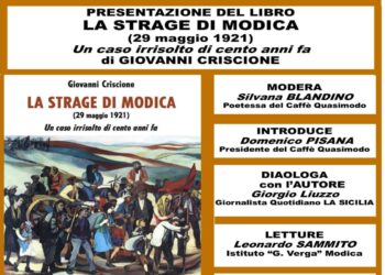 Modica, si presenta La Strage di Modica di Giovanni Criscione