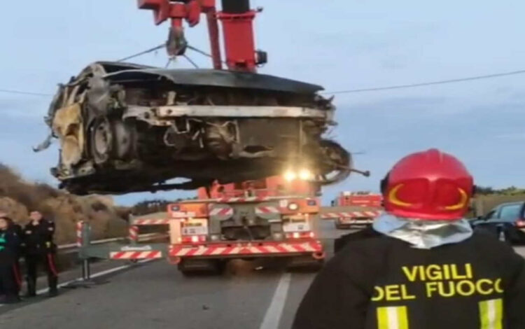 Incidente tra Playa Grande e Marina di Ragusa: il recupero dell'auto distrutta dalle fiamme: si attende Dna della vittima