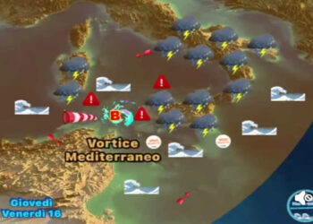 Maltempo in Sicilia, in arrivo vortice afro mediterraneo con temporali e venti a rotazione