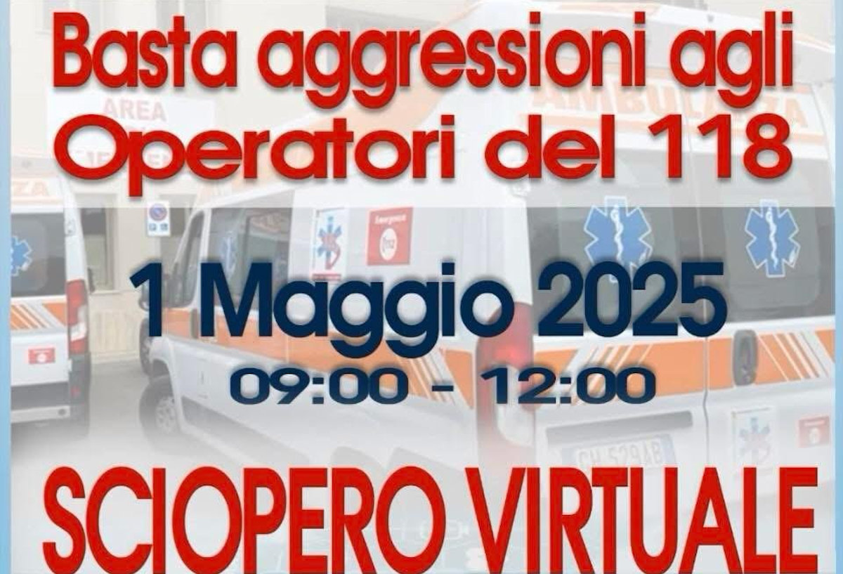 Basta aggressioni agli operatori del 118: oggi 1 maggio sciopero virtuale