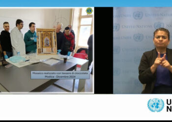 Il mosaico di cioccolato di Modica presentato all'ONU