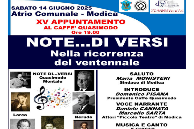 Modica, serata di poesia e musica al Quasimodo nella ricorrenza del ventennale