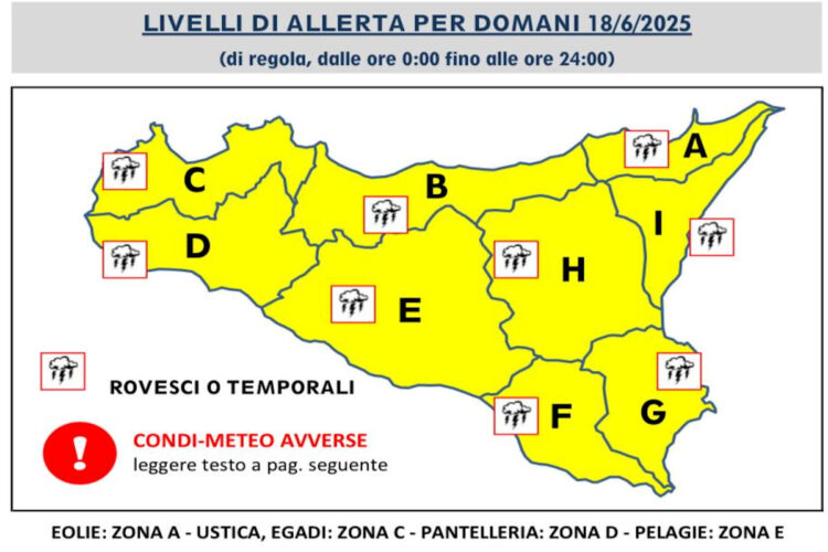 Maltempo in Sicilia, allerta meteo gialla per rischio idrogeologico: in arrivo temporali