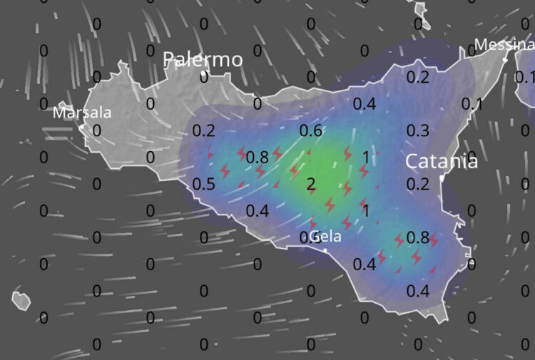 Maltempo in Sicilia: allerta gialla per temporali sparsi