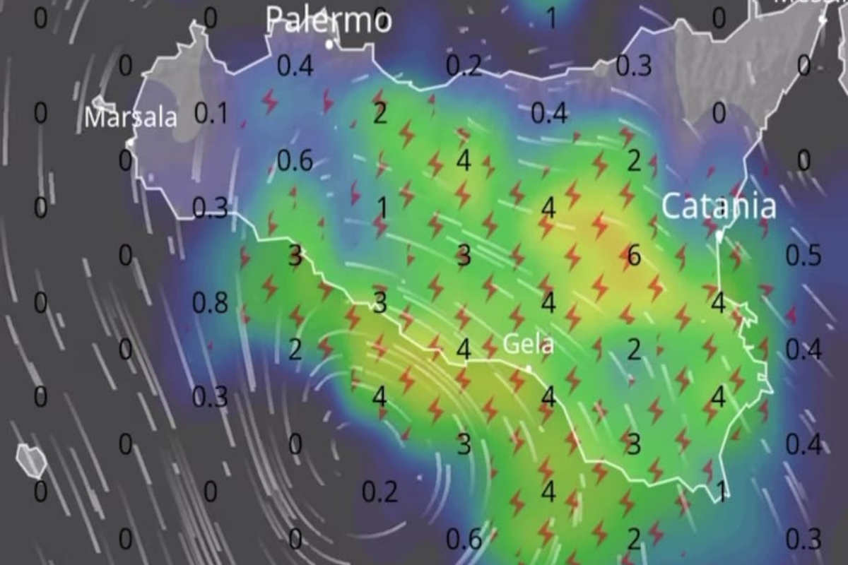 Maltempo in Sicilia: in arrivo temporali e possibili grandinate, calo delle temperature