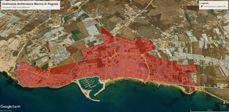 Marina di Ragusa, nuova ordinanza anti bivacco e mappa: sanzioni fino a 500 euro
