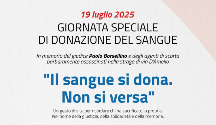 Asp di Ragusa: Borsellino, tra memoria e solidarietà, il 19 luglio una donazione speciale