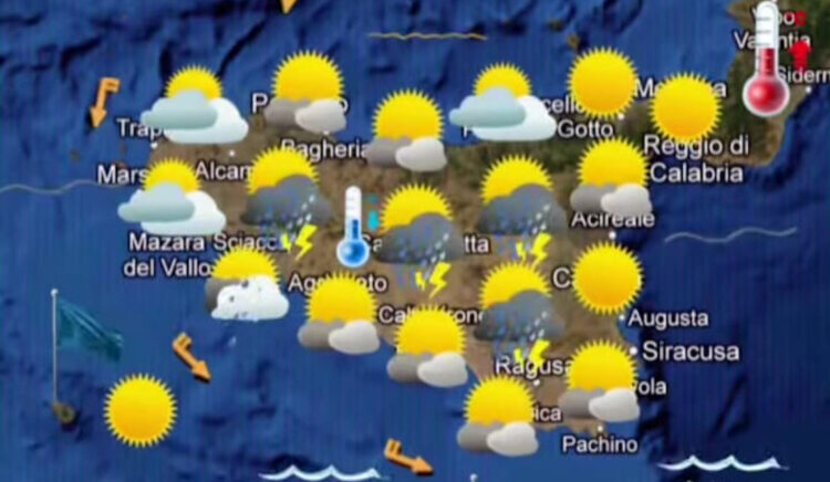 Maltempo in Sicilia: ancora piogge e temporali sparsi