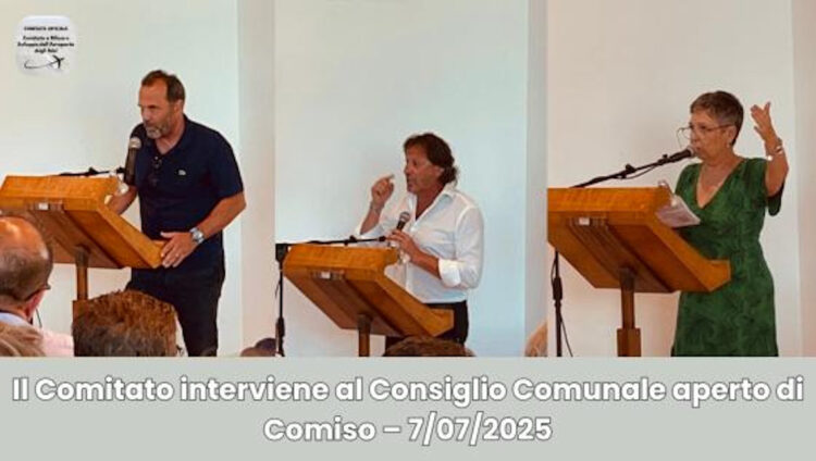 Aeroporto, intervento del Comitato al Consiglio Comunale di Comiso aperto del 7 Luglio