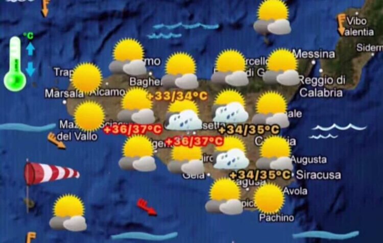 Maltempo in Sicilia, anticiclone subtropicale con caldo e temporali pomeridiani