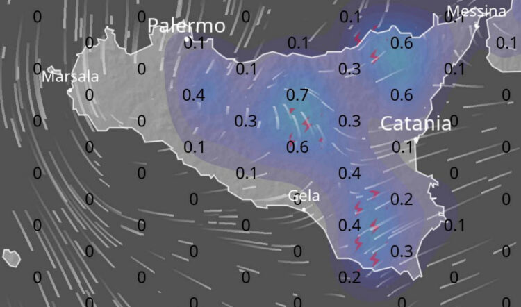 Maltempo in Sicilia, in arrivo piogge e temporali sparsi