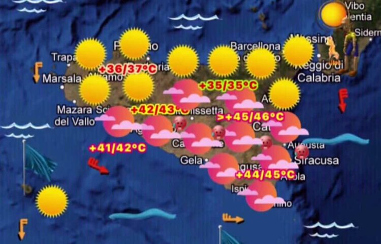 Caldo estremo in Sicilia, oggi è il giorno del picco: fino a 45 gradi a Ragusa