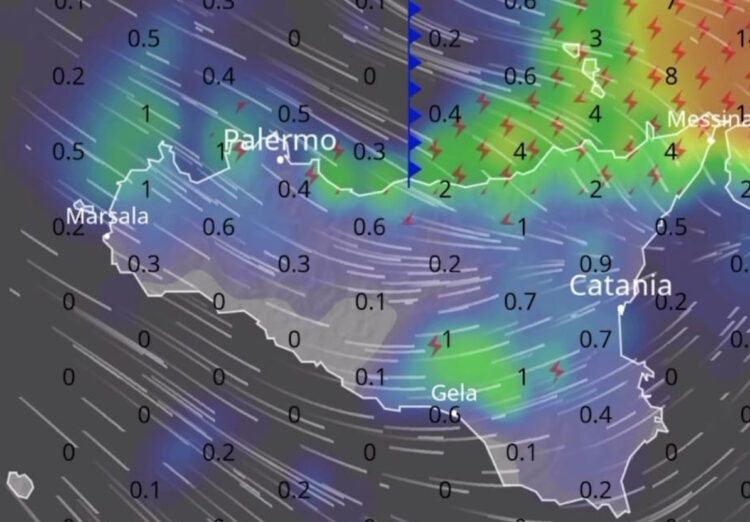 Maltempo Sicilia, brusco cambiamento: piogge e temporali sparsi