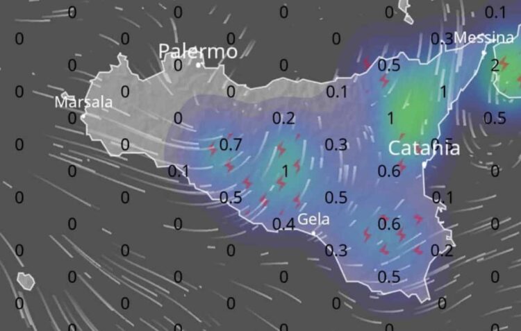 Maltempo Sicilia, in arrivo grossa cella temporalesca: temporali e grandinate
