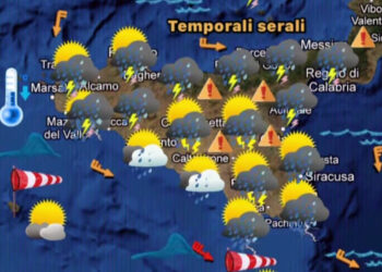 Maltempo Sicilia, in arrivo forti temporali e locali grandinate