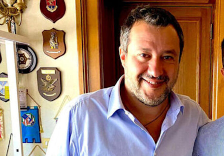 Il ministro Matteo Salvini a Messina mercoledì 6 agosto