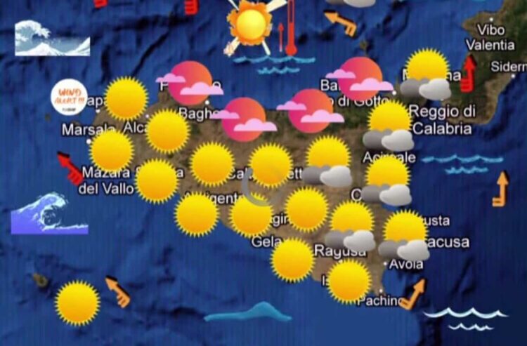 Meteo Sicilia: arrivano caldo record e venti di burrasca