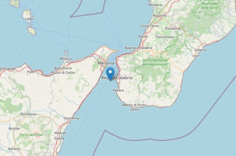Terremoto oggi nello Stretto di Messina: scossa di magnitudo 2.6