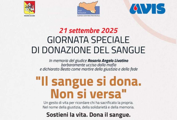 Asp Ragusa e Avis: Il sangue si dona, non si versa: come donare il 21 settembre