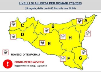 Maltempo Sicilia: allerta della Protezione Civile per domani, temporali intensi in arrivo