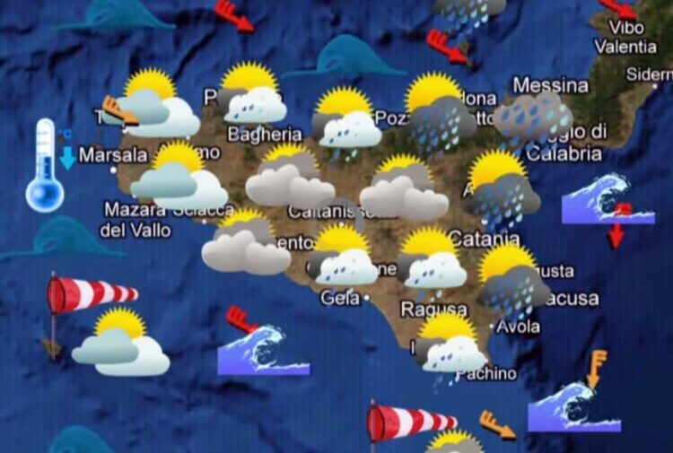 Maltempo Sicilia, oggi instabilità e piogge sparse