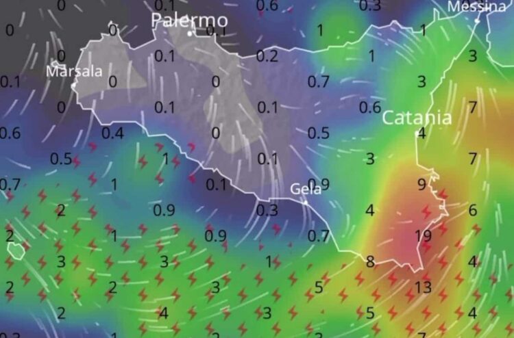 Maltempo Sicilia, in arrivo pioggia e temporali: elevato rischio di fenomeni estremi