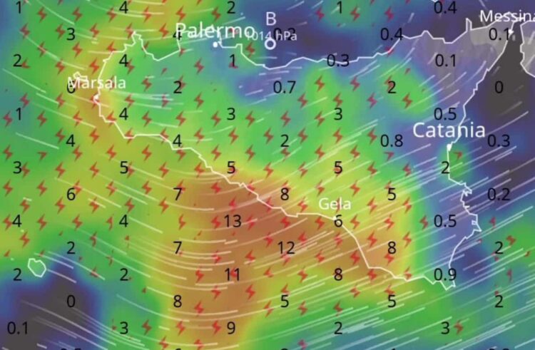 Maltempo Sicilia, in arrivo piogge, freddo e temporali anche di forte intensità
