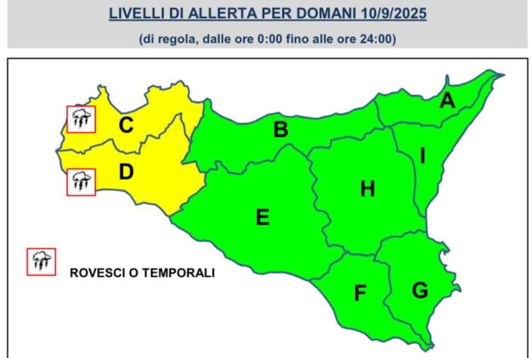 Maltempo in Sicilia, allerta gialla per temporali: ecco dove