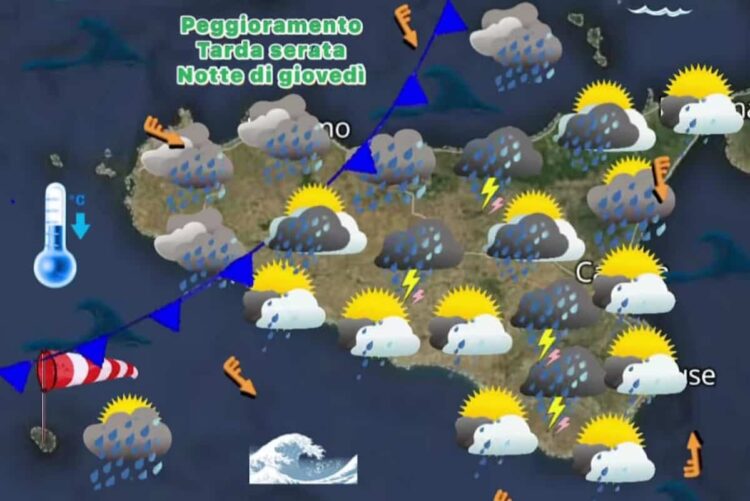 Maltempo Sicilia: temporali in arrivo, possibile squall line nella notte