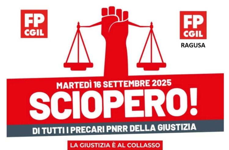 Sciopero nazionale del personale precario PNRR della Giustizia anche a Ragusa