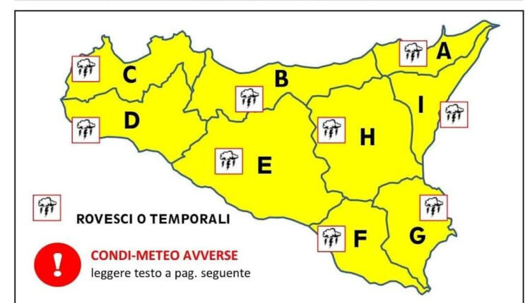 Maltempo, piogge e temporali da stasera: allerta gialla per domani