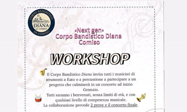 Comiso: work shop musicale per tutti i cittadini che vogliono partecipare