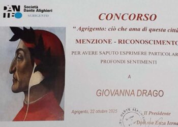 Scicli, riconoscimento per la poetessa Giovanna Drago ad Agrigento