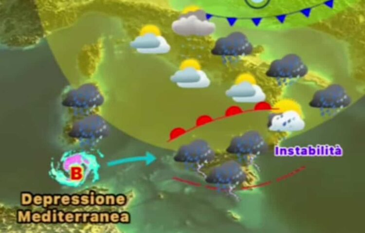Maltempo Sicilia, depressione mediterranea porterà piogge e freddo: ecco quando