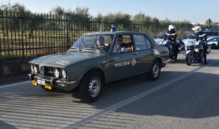 Alfetta 1800 della Polizia di Stato alla Salita dei Monti Iblei