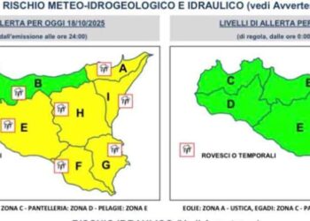 Maltempo Sicilia: allerta gialla: piogge e temporali fino a domenica