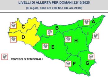 Maltempo Sicilia, allerta meteo: piogge e temporali