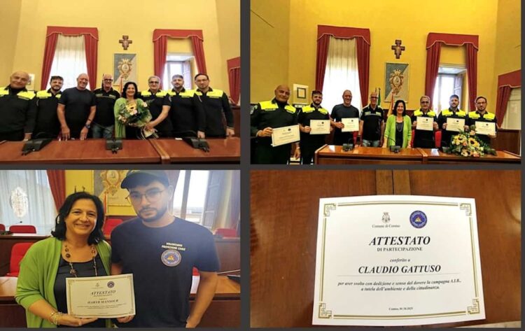 Comiso, sindaco consegna attestato al gruppo di Protezione Civile